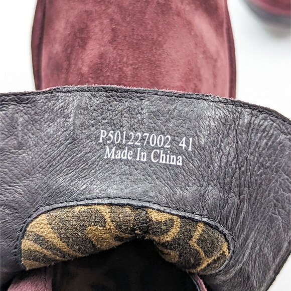Fly London Lobe Women Boots - Burgundy Leather Wedge 10-10.5US EUR 41 - Picture 9 of 10